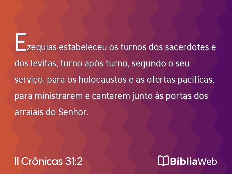 II Crônicas 31:2 em imagem para compartilhar