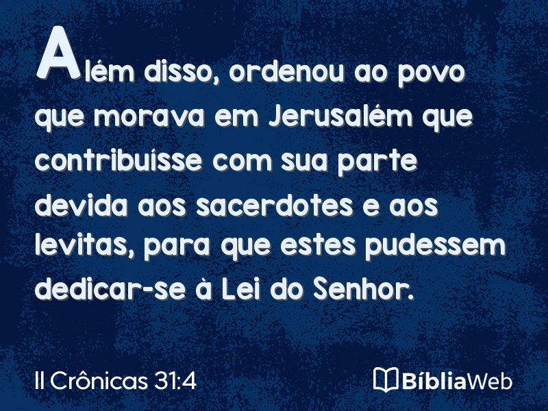 II Crônicas 31:4 em imagem para compartilhar