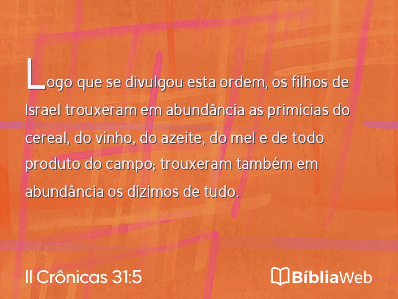 II Crônicas 31:5 em imagem para compartilhar