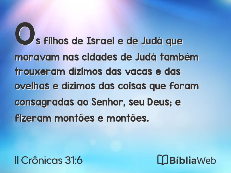 II Crônicas 31:6 em imagem para compartilhar