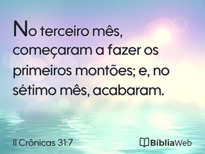 II Crônicas 31:7 em imagem para compartilhar