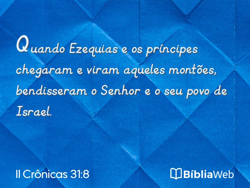 II Crônicas 31:8 em imagem para compartilhar