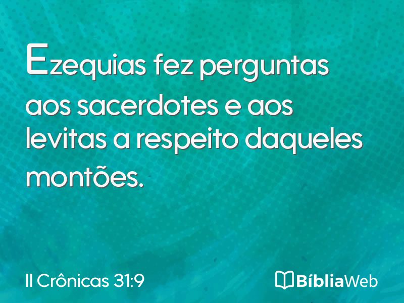 II Crônicas 31:9 em imagem para compartilhar