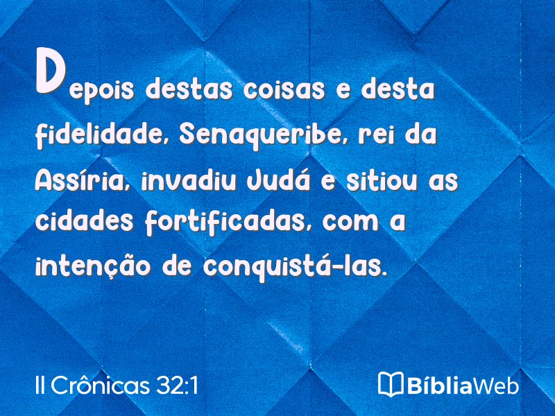 II Crônicas 32:1 em imagem para compartilhar