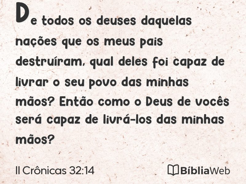 II Crônicas 32:14 em imagem para compartilhar