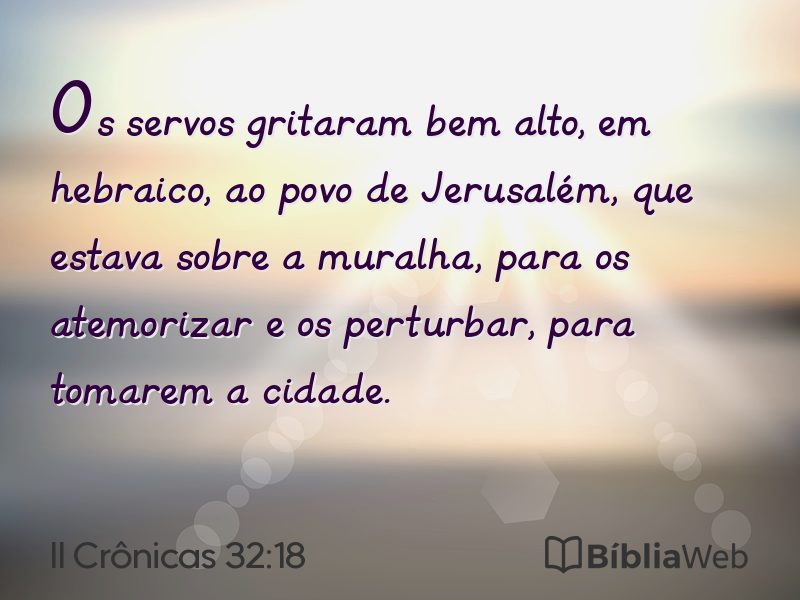 II Crônicas 32:18 em imagem para compartilhar