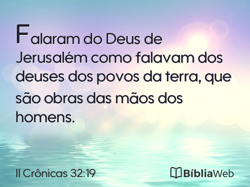 II Crônicas 32:19 em imagem para compartilhar