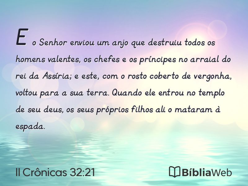 II Crônicas 32:21 em imagem para compartilhar