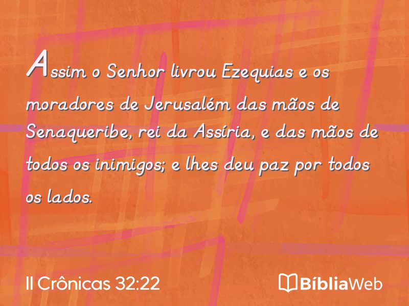 II Crônicas 32:22 em imagem para compartilhar