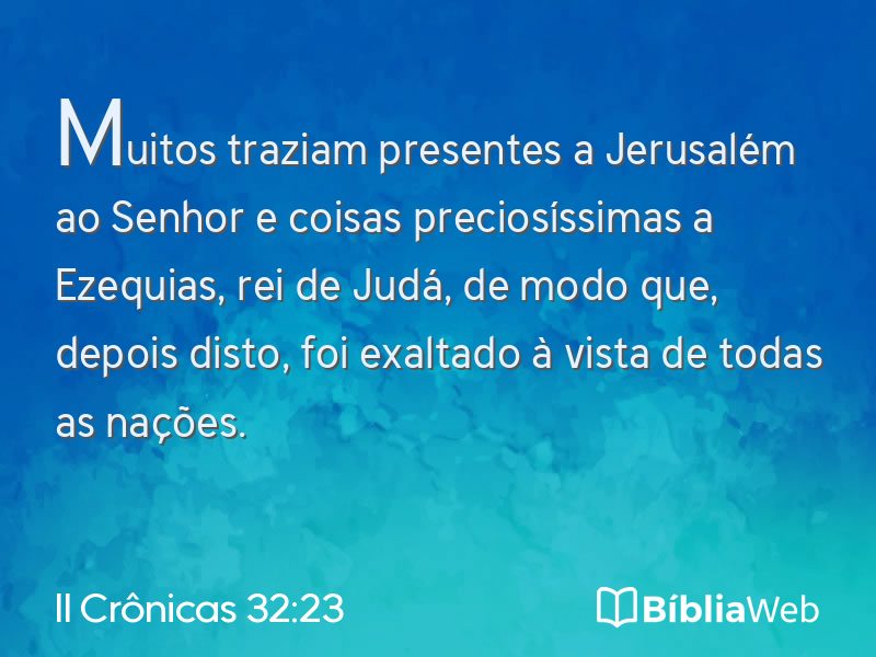 II Crônicas 32:23 em imagem para compartilhar