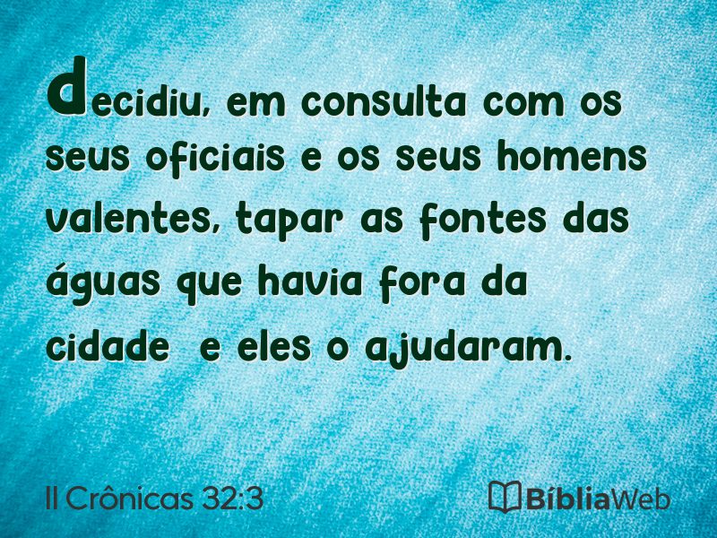 II Crônicas 32:3 em imagem para compartilhar