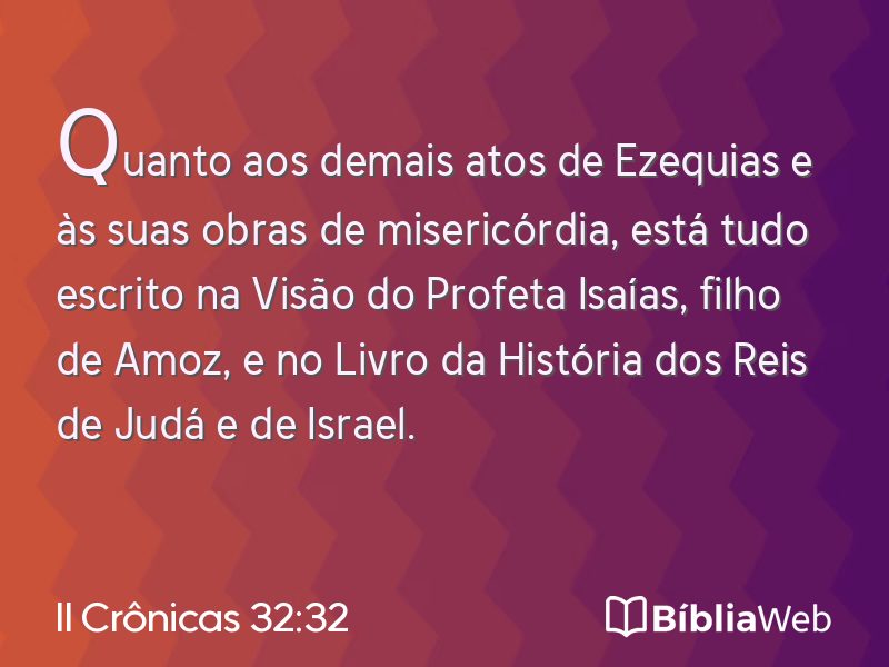 II Crônicas 32:32 em imagem para compartilhar