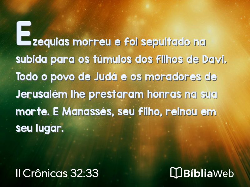 II Crônicas 32:33 em imagem para compartilhar