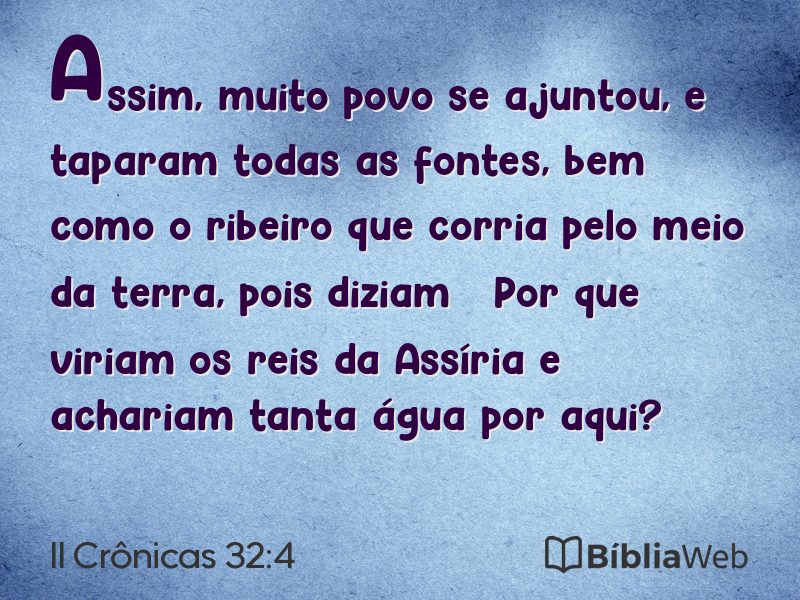 II Crônicas 32:4 em imagem para compartilhar