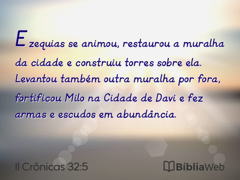 II Crônicas 32:5 em imagem para compartilhar