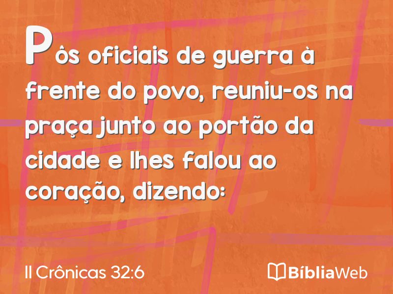 II Crônicas 32:6 em imagem para compartilhar