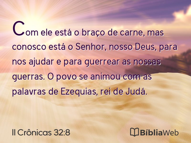 II Crônicas 32:8 em imagem para compartilhar