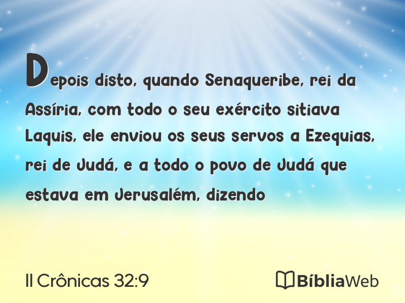II Crônicas 32:9 em imagem para compartilhar