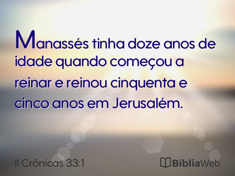 II Crônicas 33:1 em imagem para compartilhar