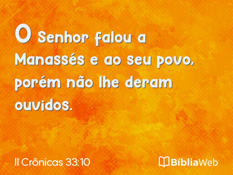 II Crônicas 33:10 em imagem para compartilhar