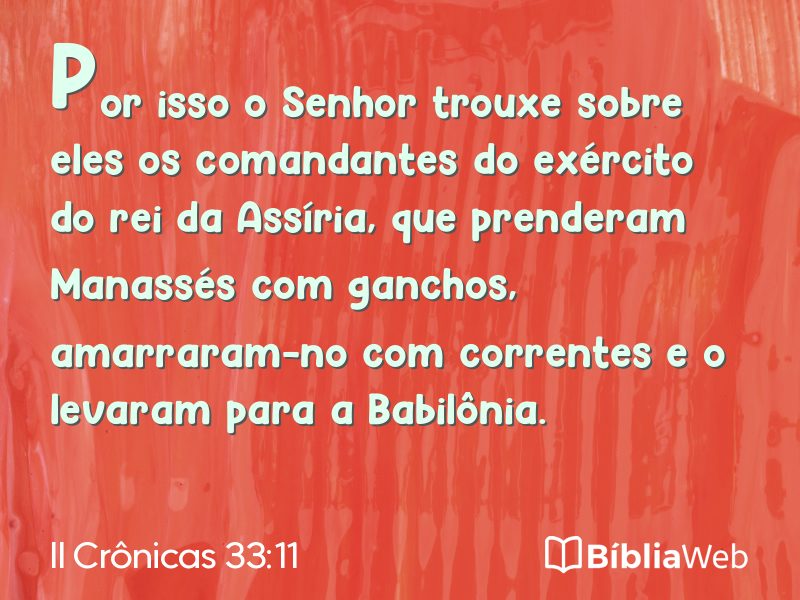 II Crônicas 33:11 em imagem para compartilhar