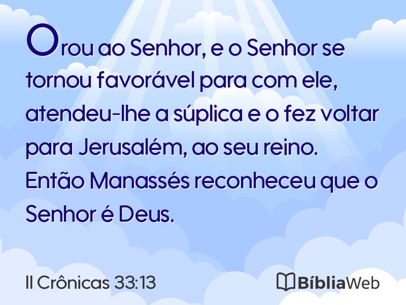II Crônicas 33:13 em imagem para compartilhar