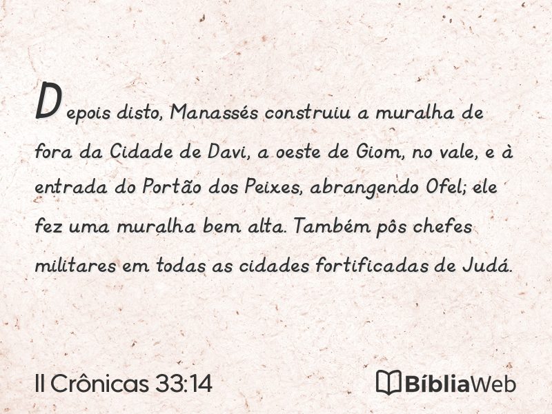 II Crônicas 33:14 em imagem para compartilhar