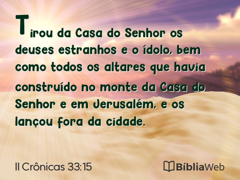 II Crônicas 33:15 em imagem para compartilhar