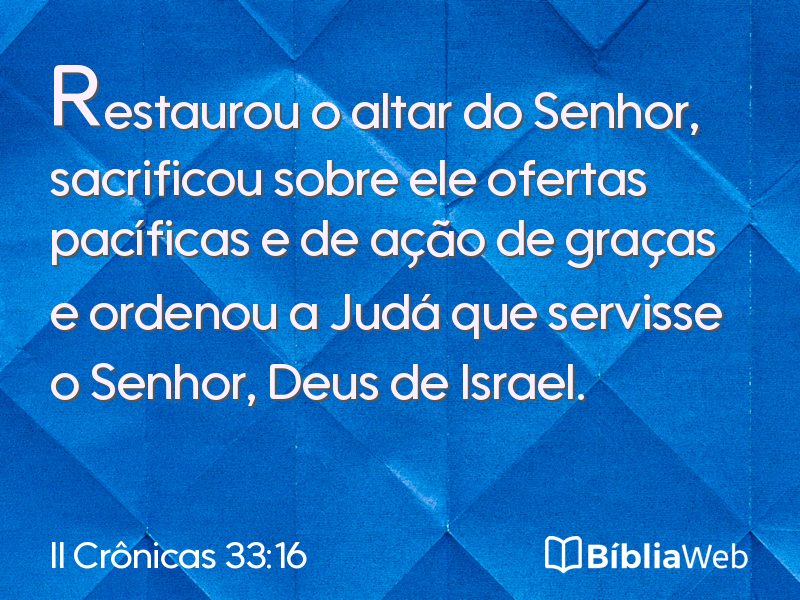 II Crônicas 33:16 em imagem para compartilhar