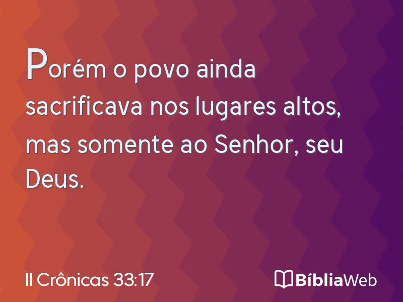 II Crônicas 33:17 em imagem para compartilhar