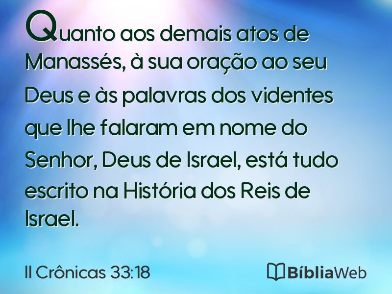 II Crônicas 33:18 em imagem para compartilhar
