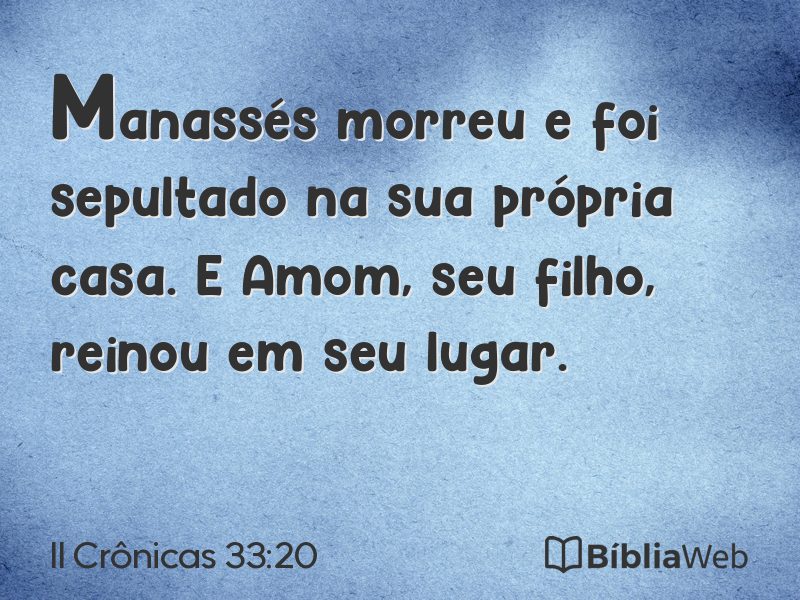 II Crônicas 33:20 em imagem para compartilhar