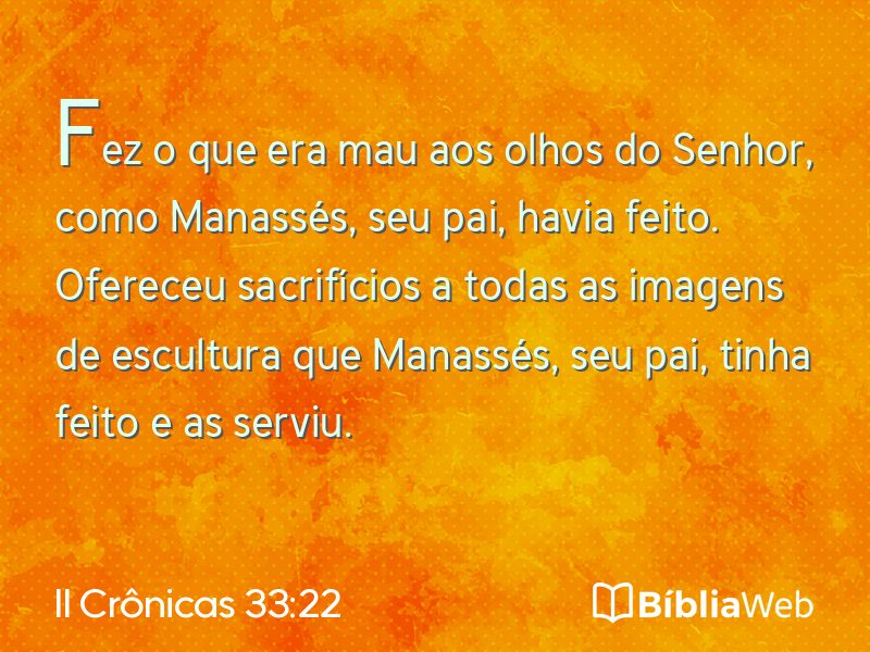II Crônicas 33:22 em imagem para compartilhar