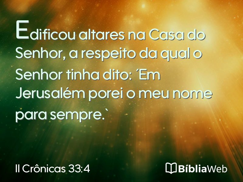 II Crônicas 33:4 em imagem para compartilhar