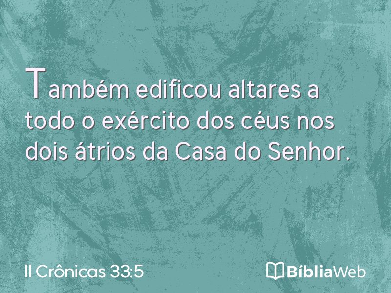 II Crônicas 33:5 em imagem para compartilhar