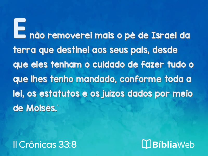 II Crônicas 33:8 em imagem para compartilhar