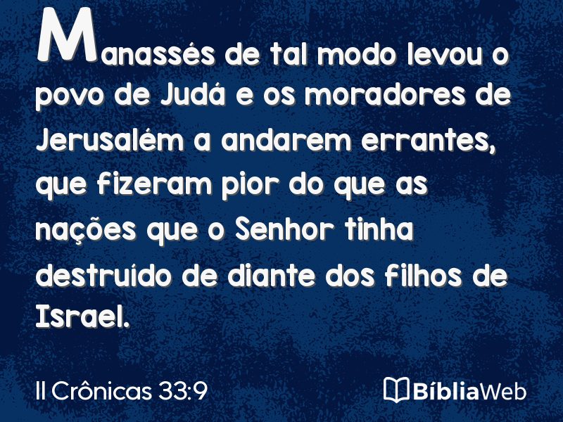 II Crônicas 33:9 em imagem para compartilhar