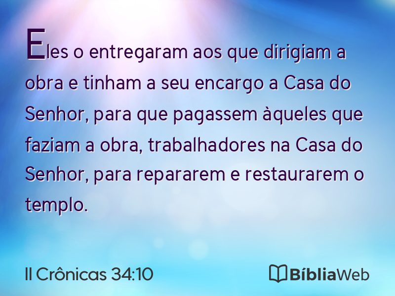 II Crônicas 34:10 em imagem para compartilhar