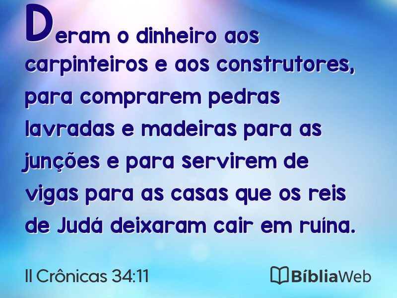 II Crônicas 34:11 em imagem para compartilhar