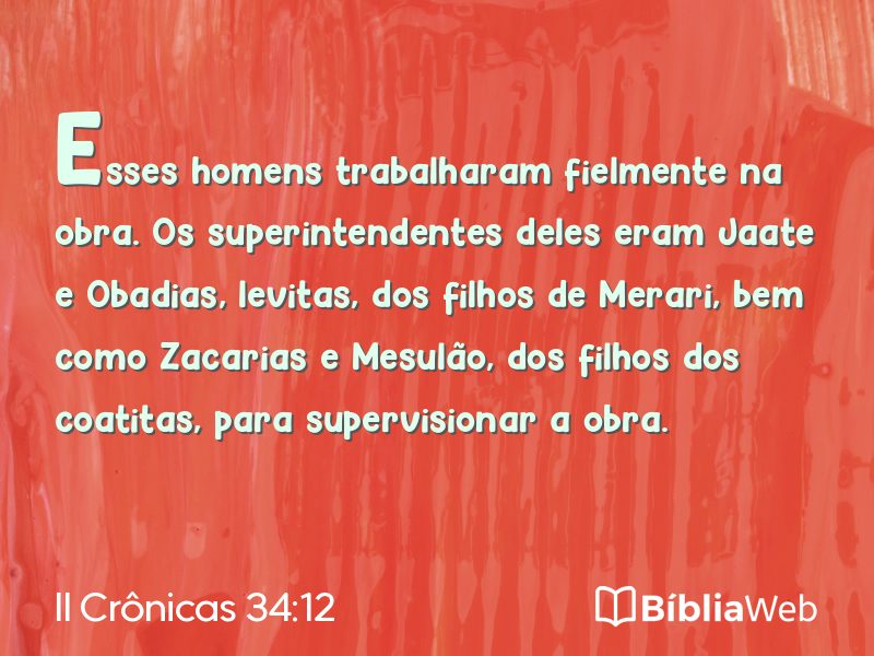 II Crônicas 34:12 em imagem para compartilhar