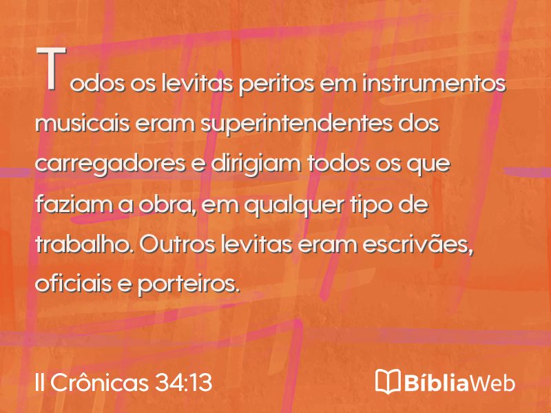 II Crônicas 34:13 em imagem para compartilhar
