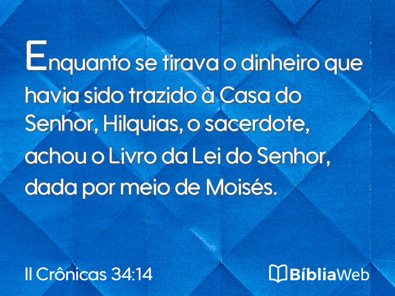 II Crônicas 34:14 em imagem para compartilhar