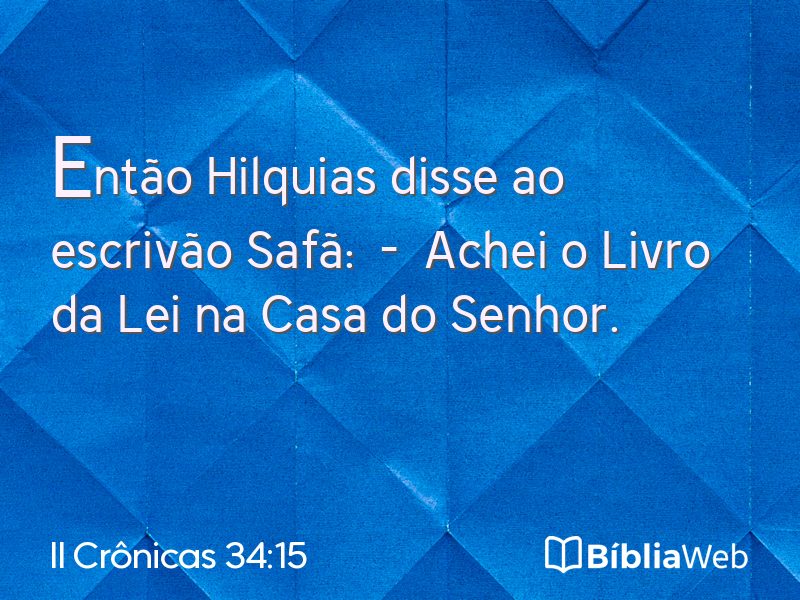 II Crônicas 34:15 em imagem para compartilhar