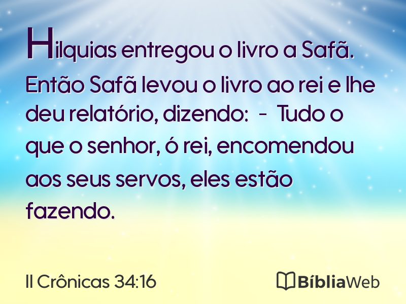 II Crônicas 34:16 em imagem para compartilhar