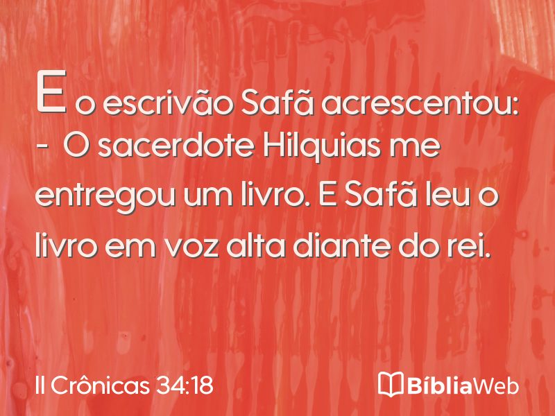 II Crônicas 34:18 em imagem para compartilhar