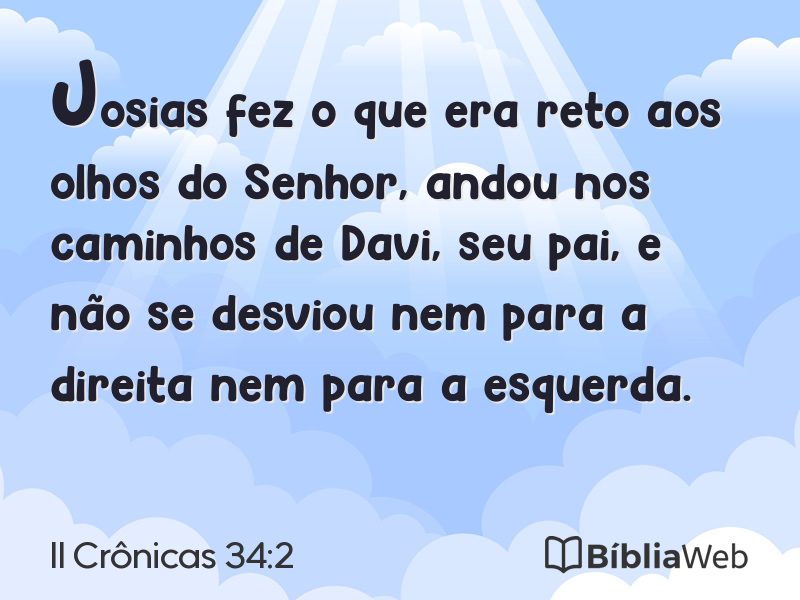 II Crônicas 34:2 em imagem para compartilhar