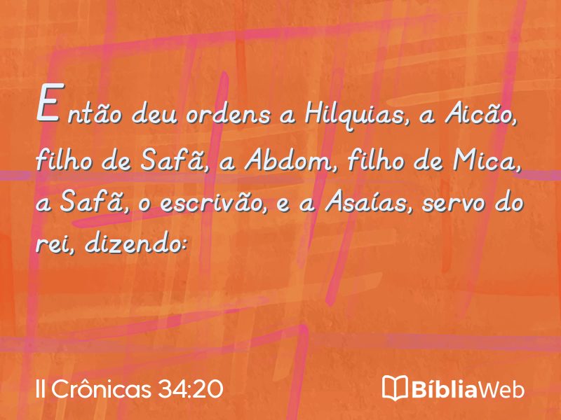 II Crônicas 34:20 em imagem para compartilhar
