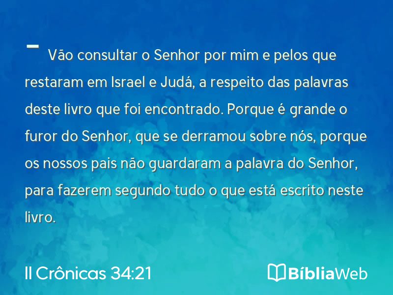 II Crônicas 34:21 em imagem para compartilhar