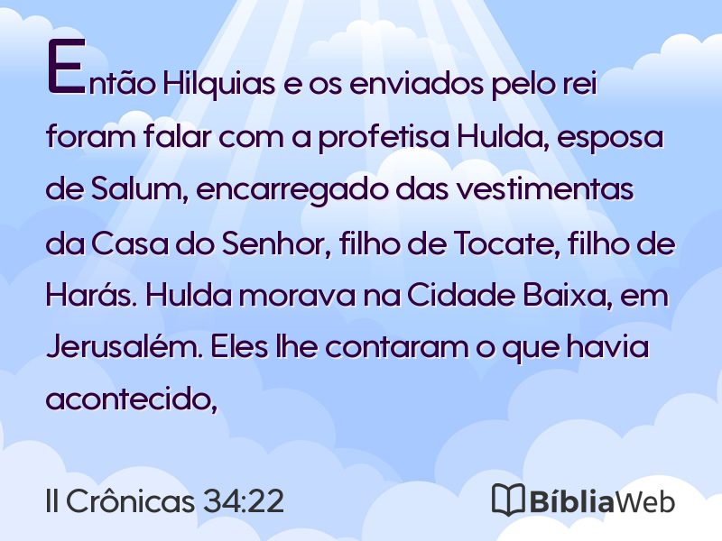 II Crônicas 34:22 em imagem para compartilhar