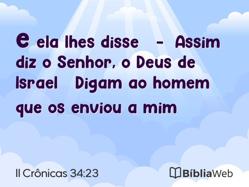 II Crônicas 34:23 em imagem para compartilhar